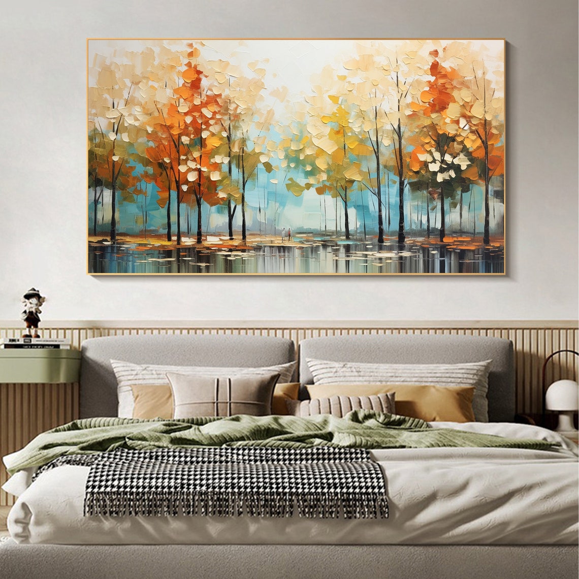Golden Autumn Forest Trees Reflecting on a Tranquil Blue Lake Poster - Image 6