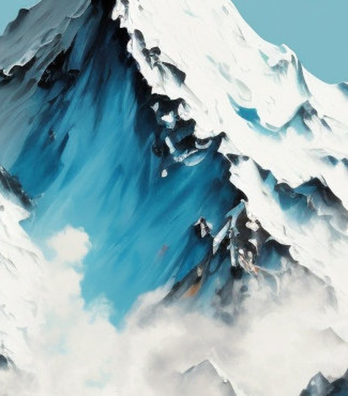Majestic Snowy Mountain Peak Towering Against a Turquoise Sky Poster - Image 5