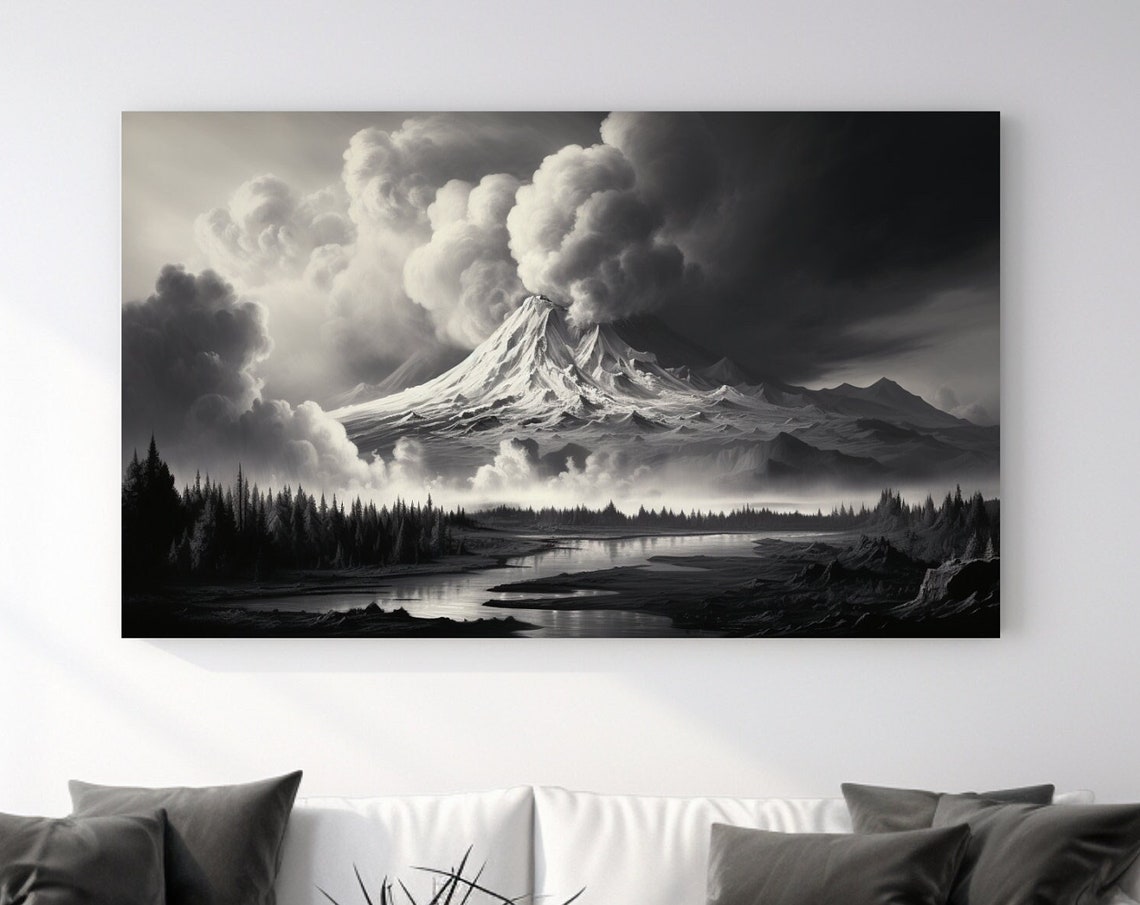 Vulcano Mountain Design I Nature Print Home Decor Wall Art Print Wall Art Art Gift Room Decor Ready To Hang Gift