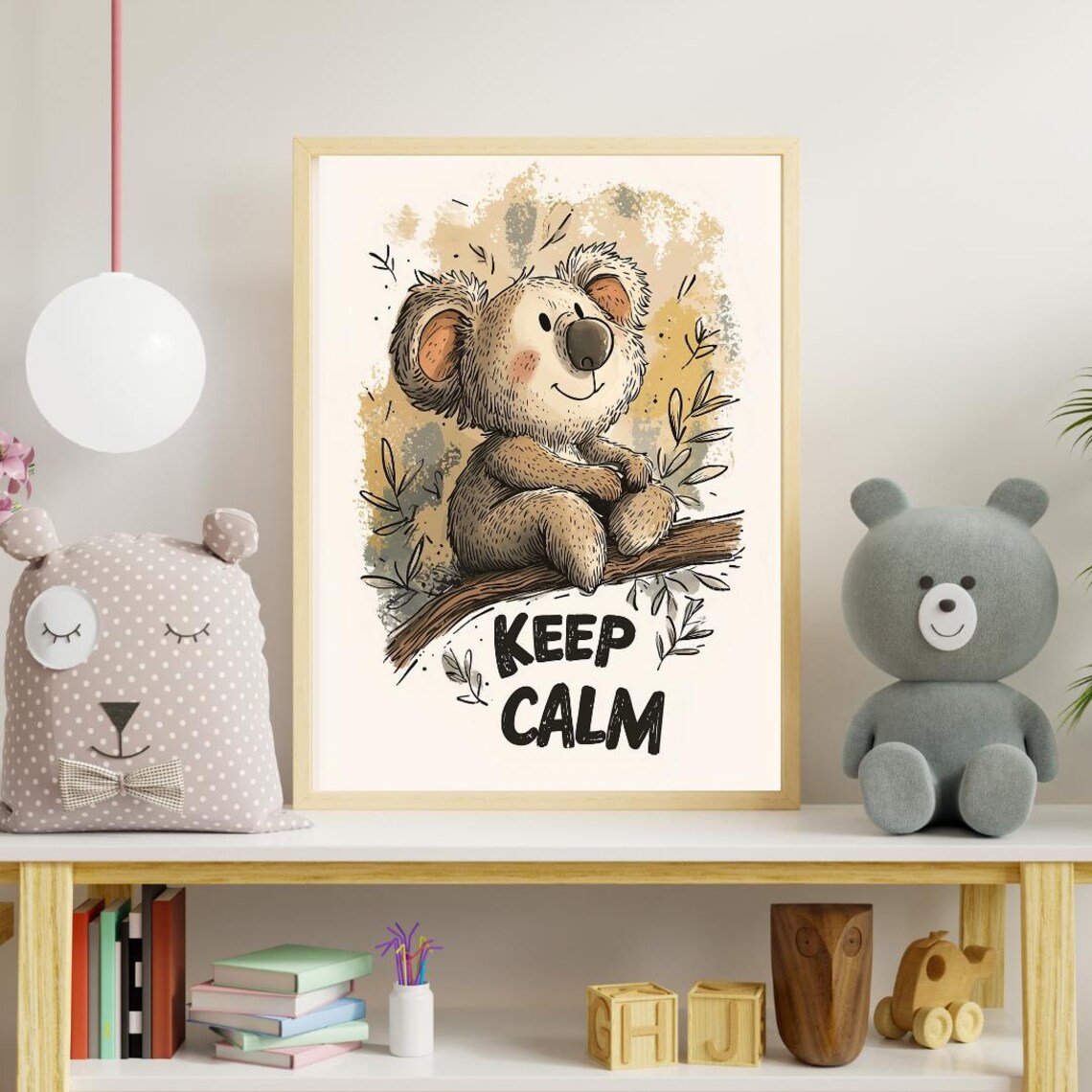 Koala Keep Calm Poster Cute Australian Koala Nursery Motivational Art - Image 2