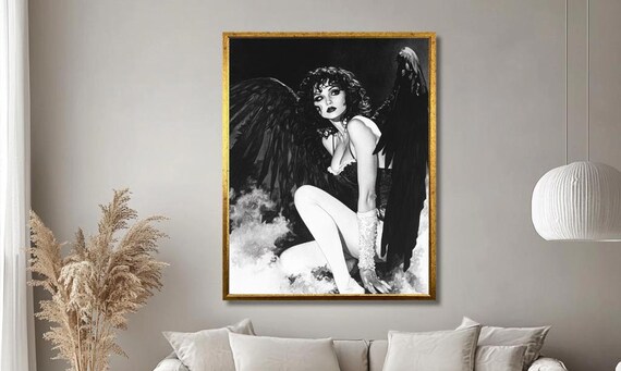 Dark Angel Woman With Black Wings Gothic Fantasy Artwork Poster