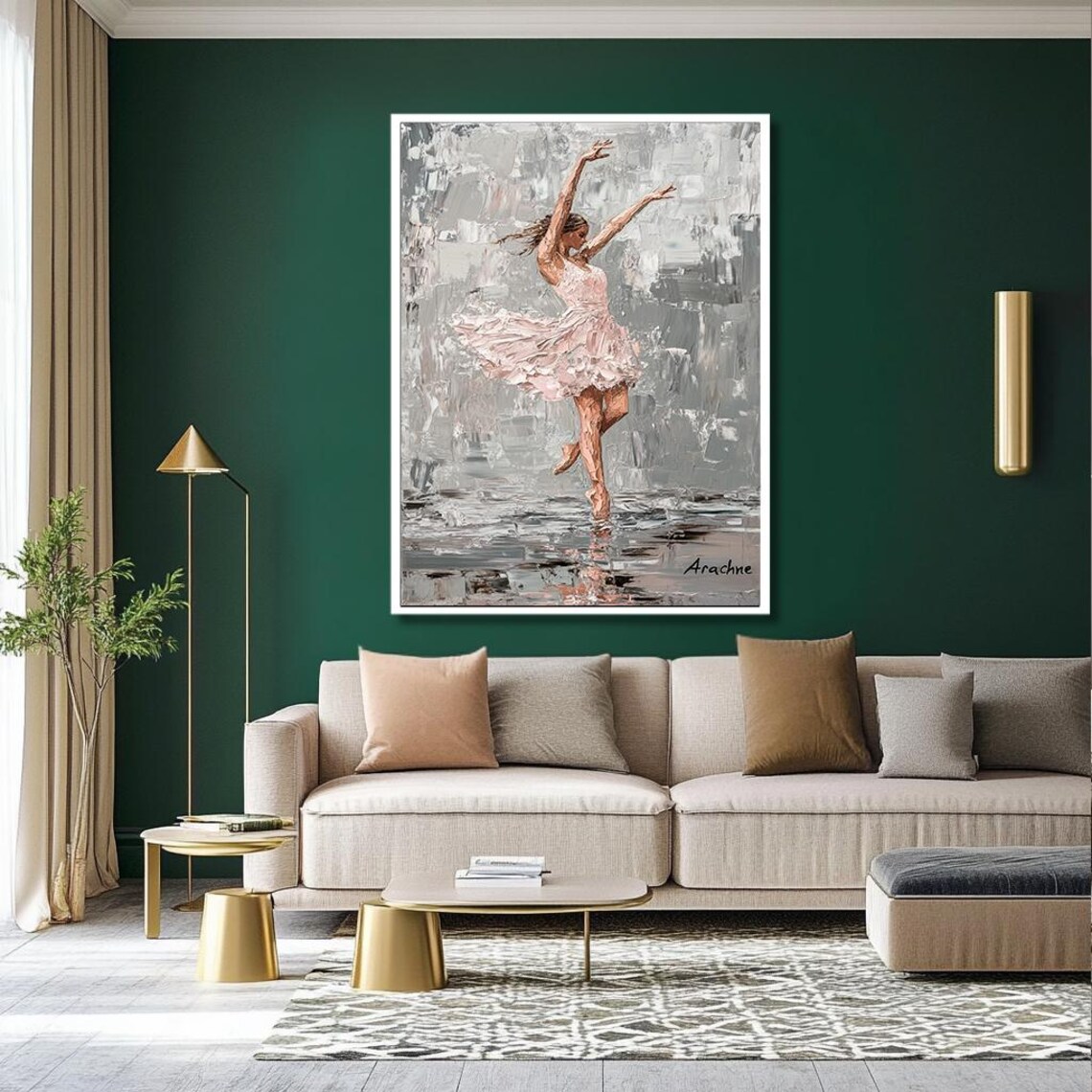 Impressionist Ballerina in Pink Dress Graceful Dance Art Poster - Image 2