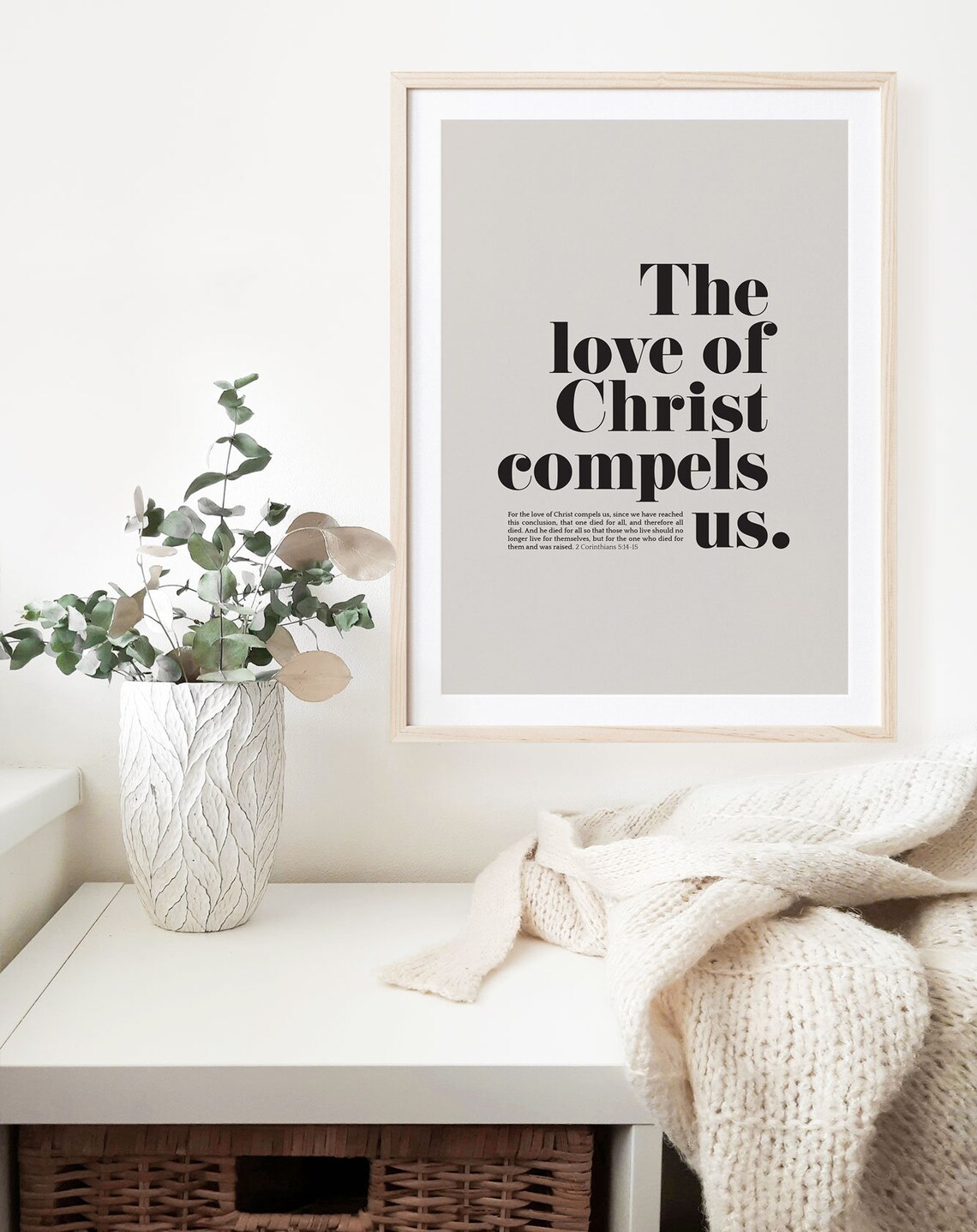 2 Corinthians 5:14 Scripture Art Print, Minimalist - Image 4