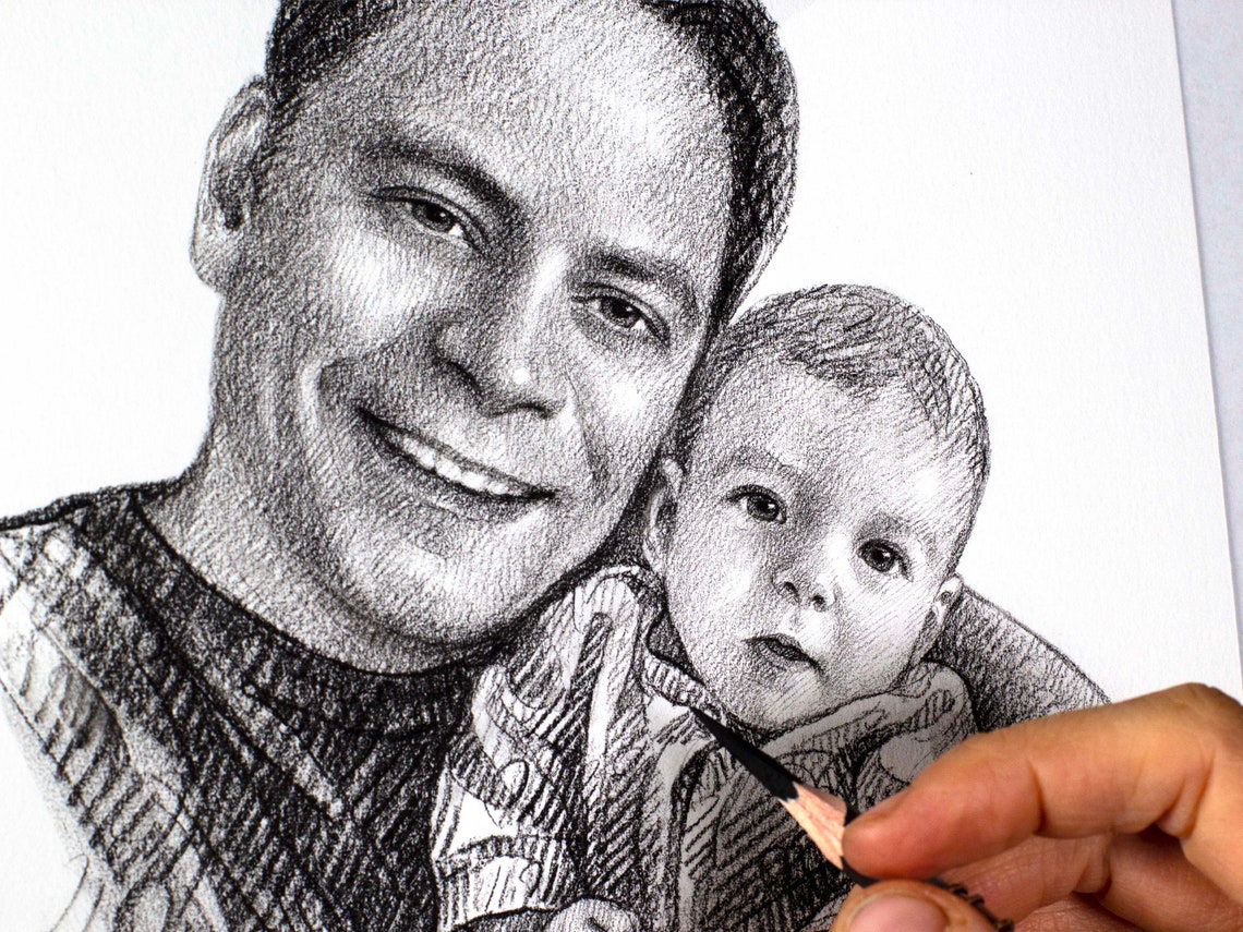 Custom Family Portrait Painting From Photo Family Drawing Portrait Personalized Family Portrait Hand Drawing Mothers Day Gift For Mom - Image 6