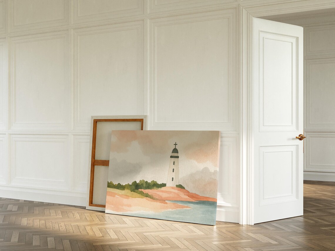 Christian Lighthouse Watercolor, Faith Inspired Decor - Image 5
