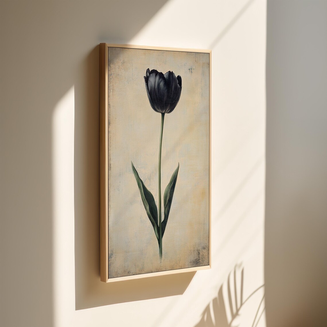 Minimalist Black Tulip, Elegant Botanical Print - Image 2