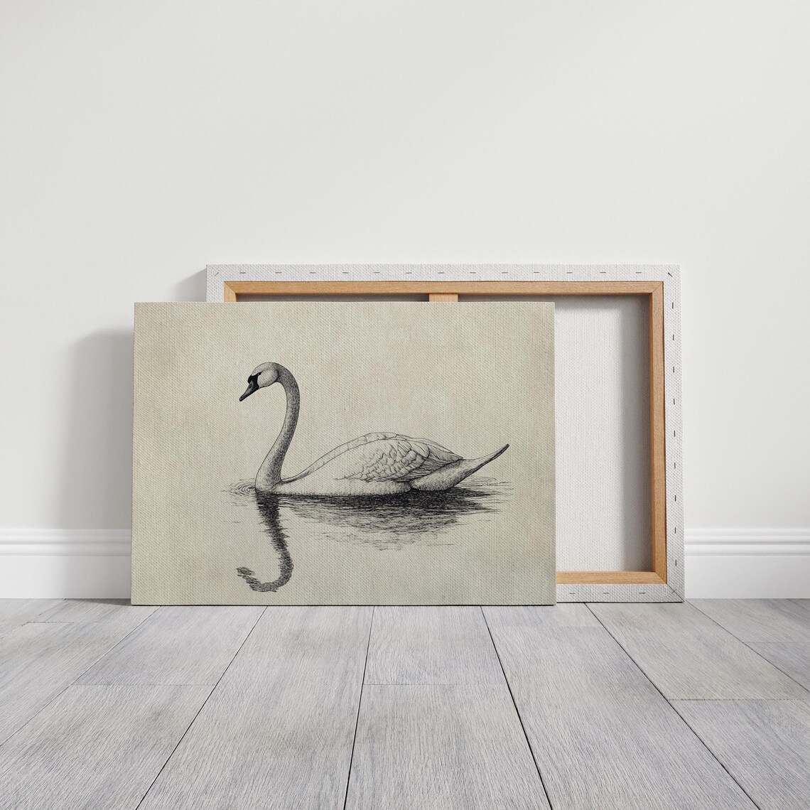 Graceful Swan Ink Drawing, Minimalist Bird Art - Image 3
