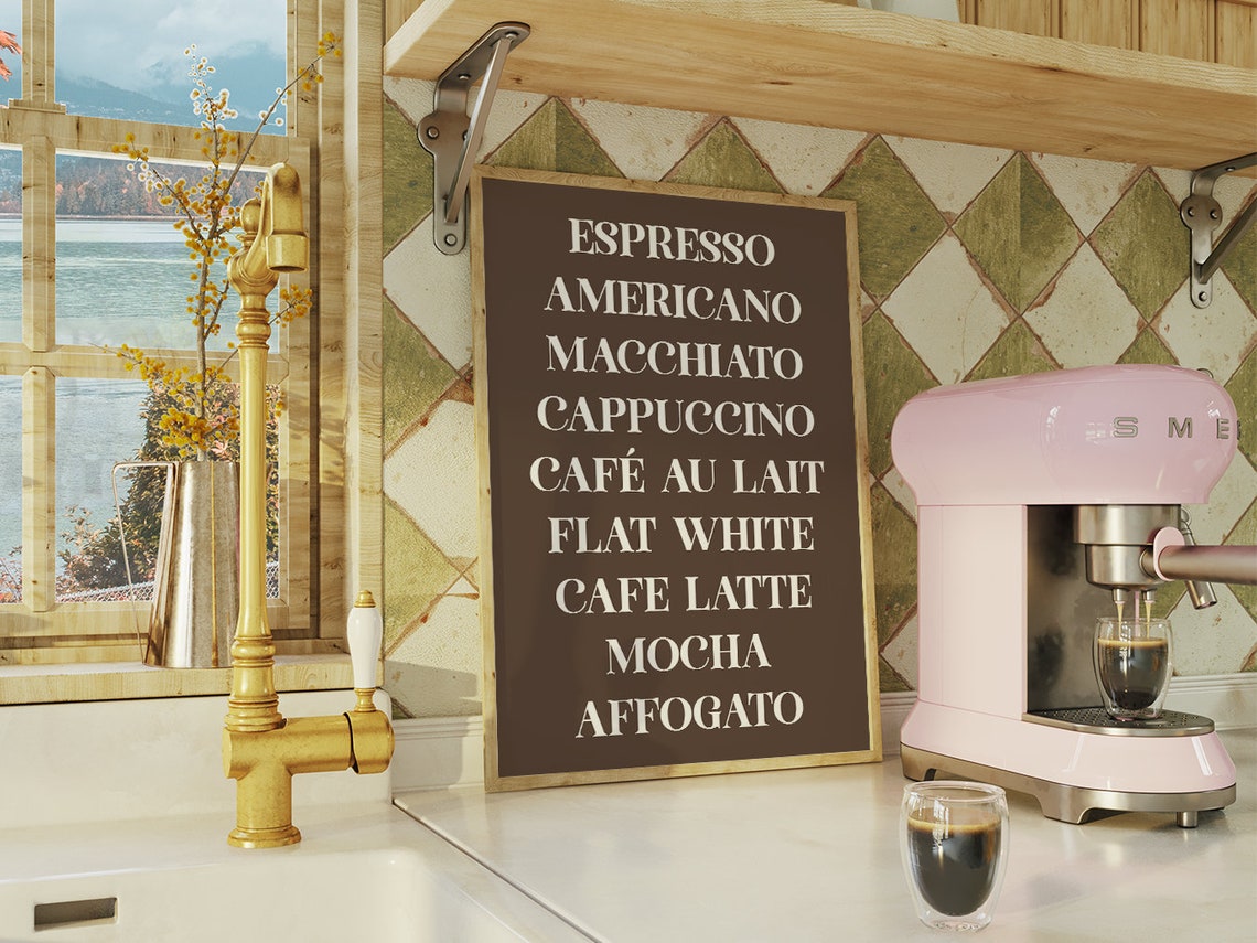 Coffee Bar Wall Art Boho Minimalist Prints Modern Art Bohominimalistdecor Trendy Coffee Art File - Image 2