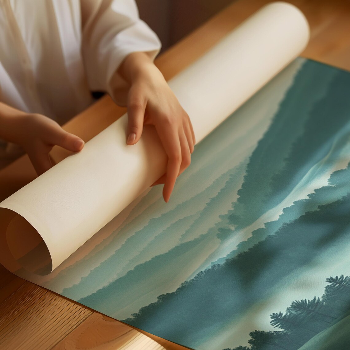 Blue Ridge Mountains Art Print, Misty Landscape - Image 2