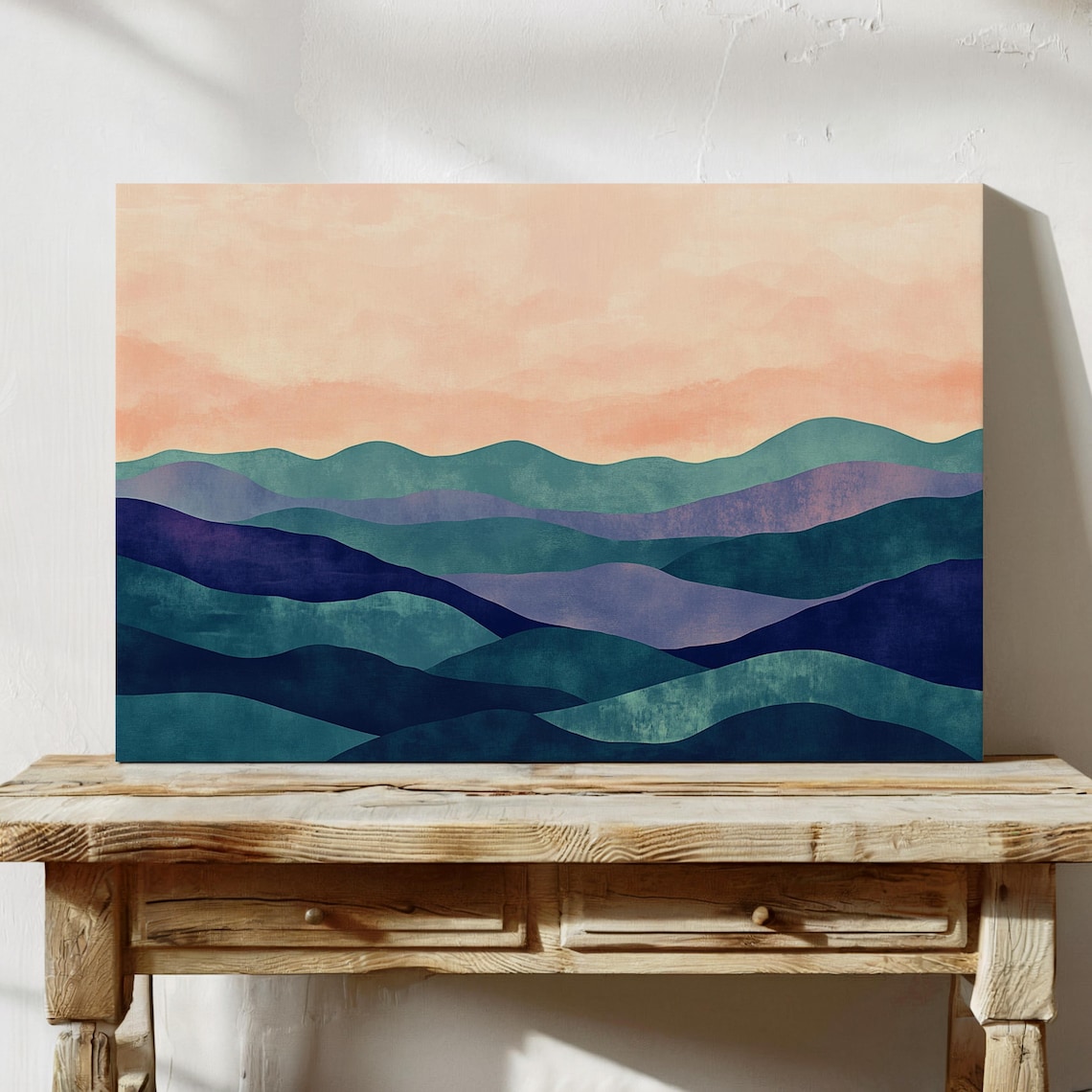 Abstract Layered Mountain Art Print, Minimalist Nature