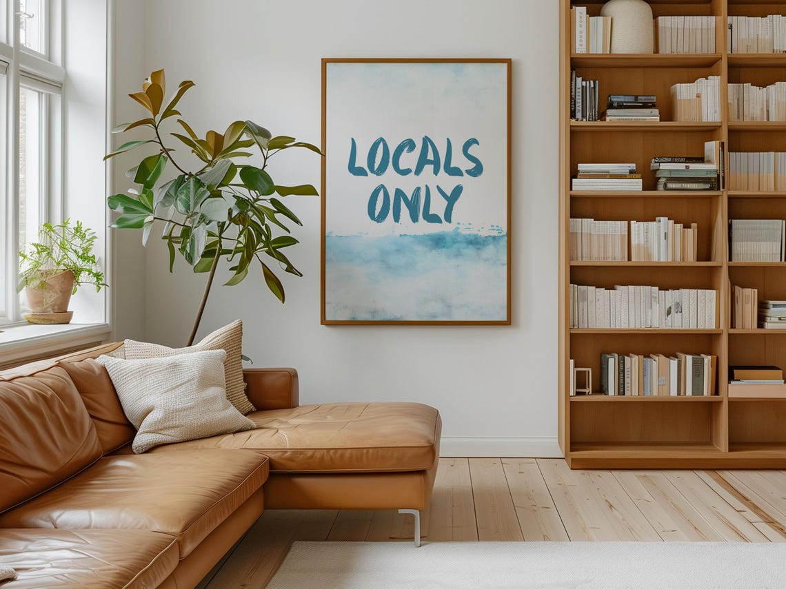 Locals Only Coastal Typography Wall Art Beach Inspired Print For Surf Shack Coastal Home Or Ocean Themed Decor - Image 4