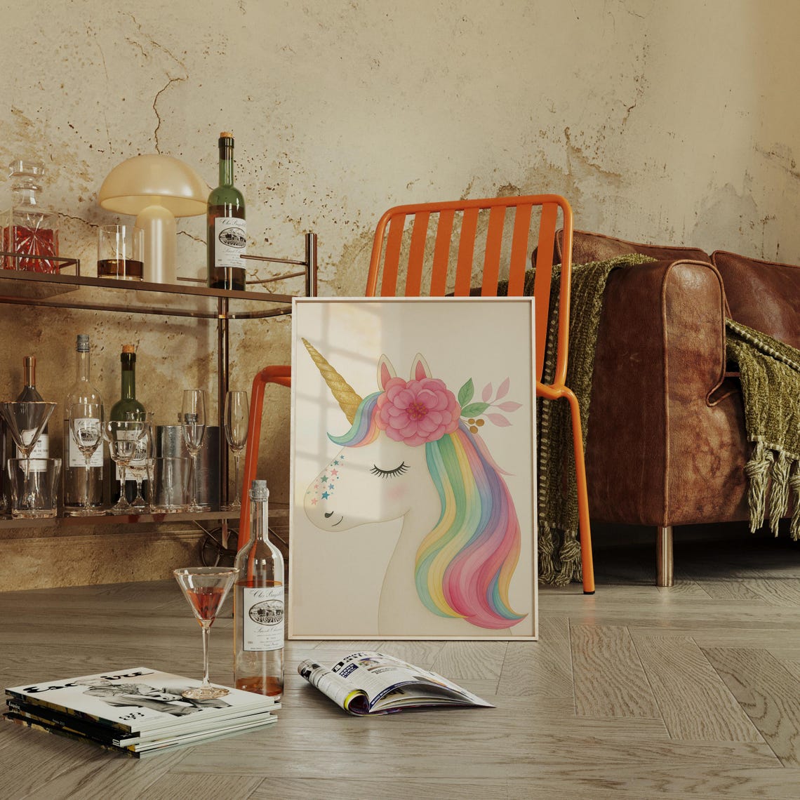 Rainbow Unicorn, Pastel Nursery Wall Art - Image 4