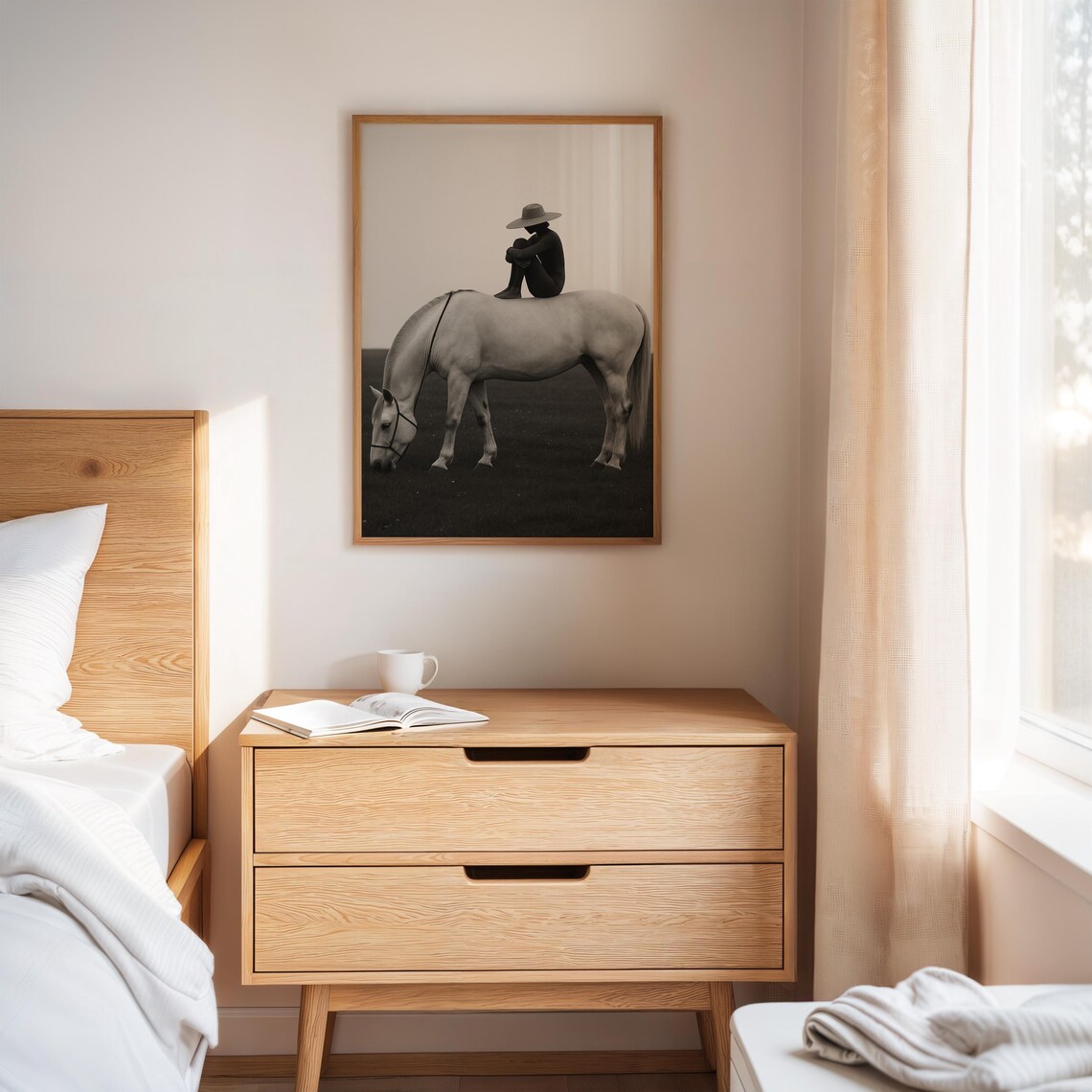 Minimalist Horse And Rider Art Print, Western Photography - Image 4
