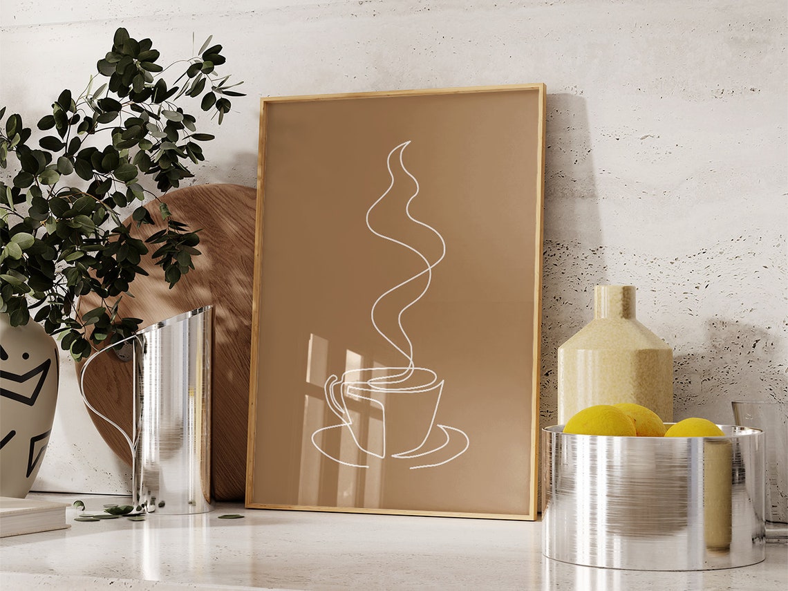 Coffee Bar Wall Art Boho Minimalist Prints Modern Art Bohominimalistdecor Trendy Coffee Art File - Image 4
