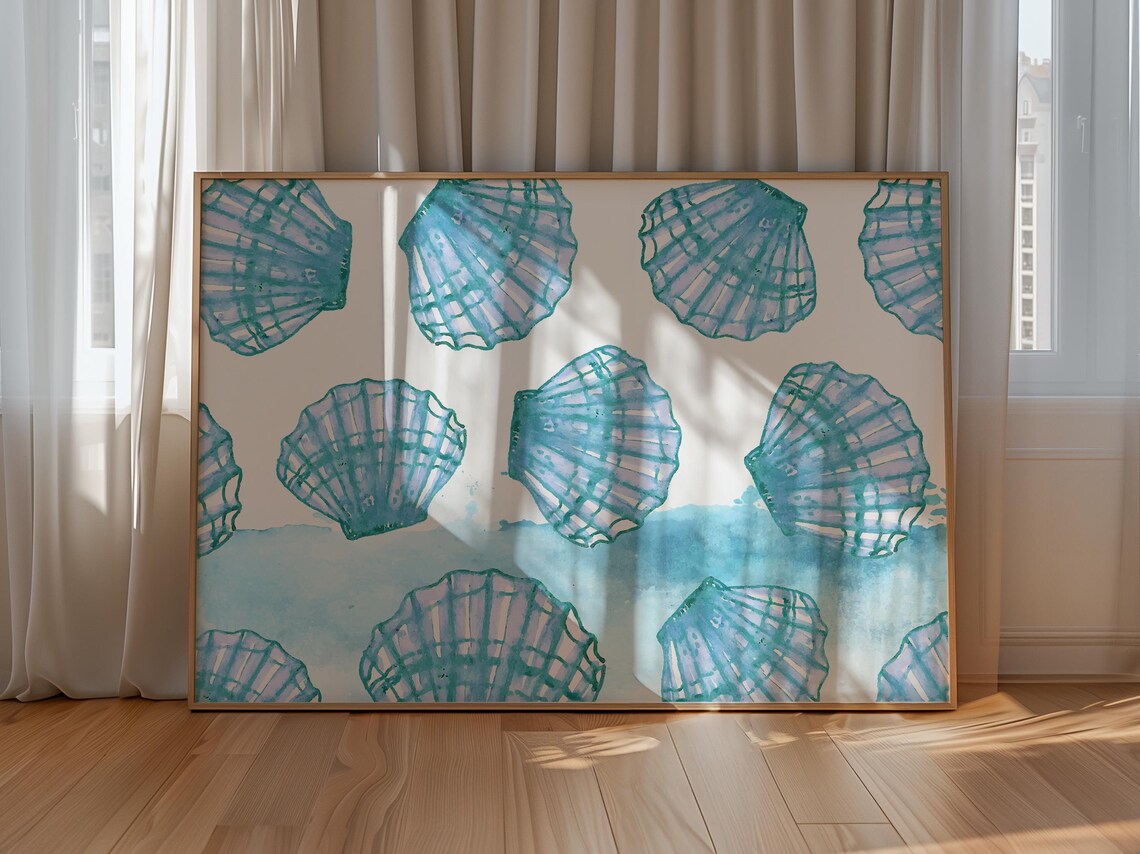 Sea Shell Watercolor Art Print, Coastal Decor - Image 2