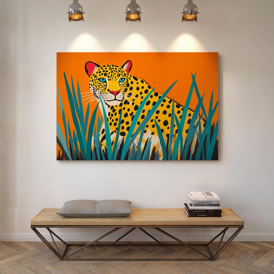Leopard In Grass, Wildlife Art Print - Image 2