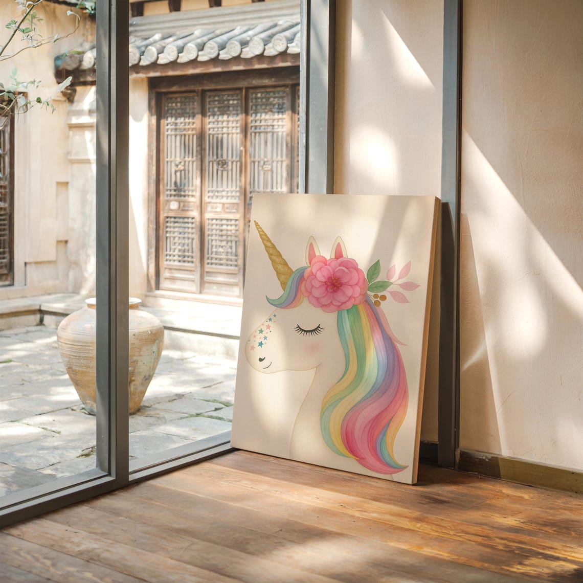Rainbow Unicorn, Pastel Nursery Wall Art - Image 5