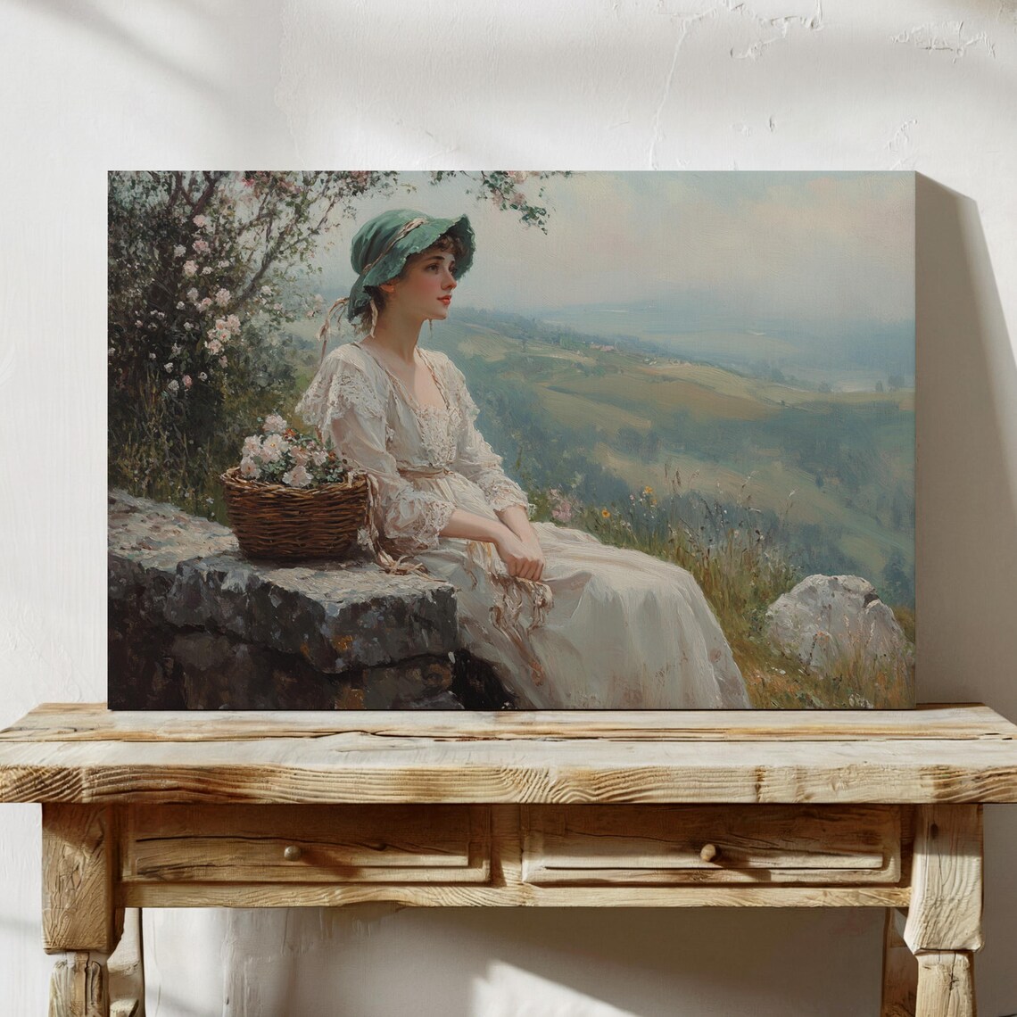 Romantic Lady In Lace Dress, Vintage Pastoral Scene - Image 2
