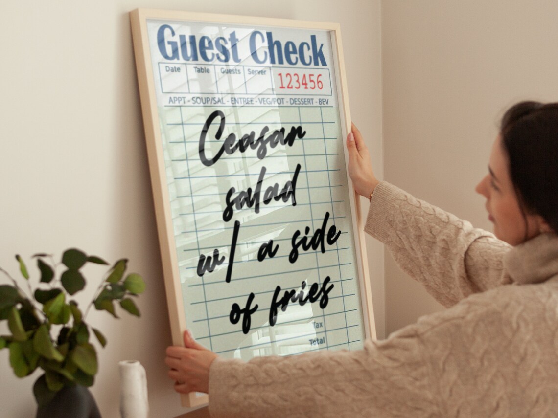 Ceasar Salad With A Side Of Fries Retro Guest Check Quote Poster