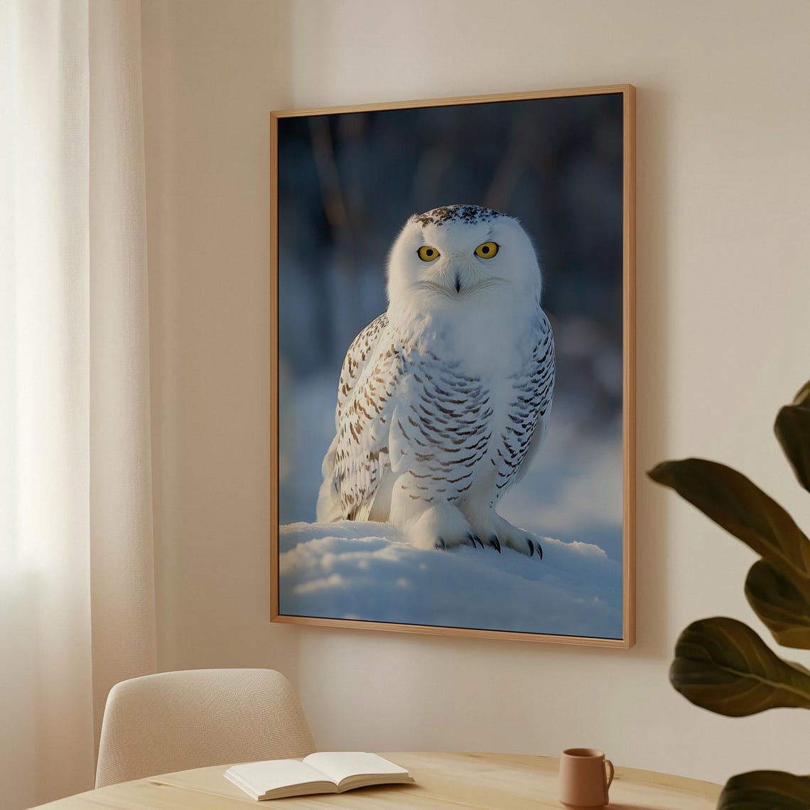 Majestic Snowy Owl Winter Arctic Wildlife Photography Wall Art Print - Image 2