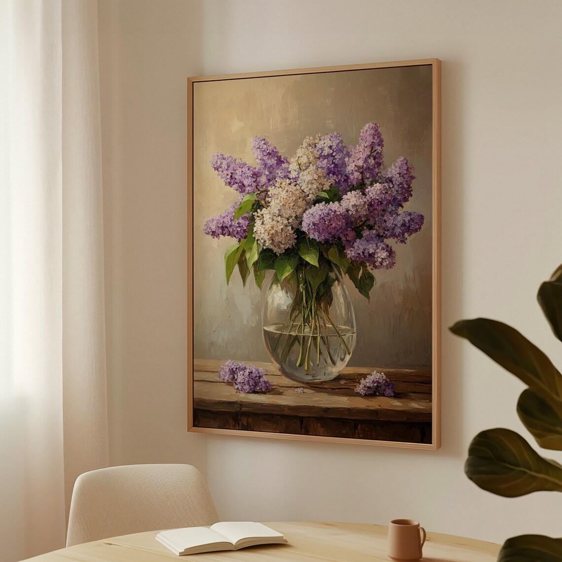 Lilac Floral Still Life, Vintage Botanical Art Print - Image 4