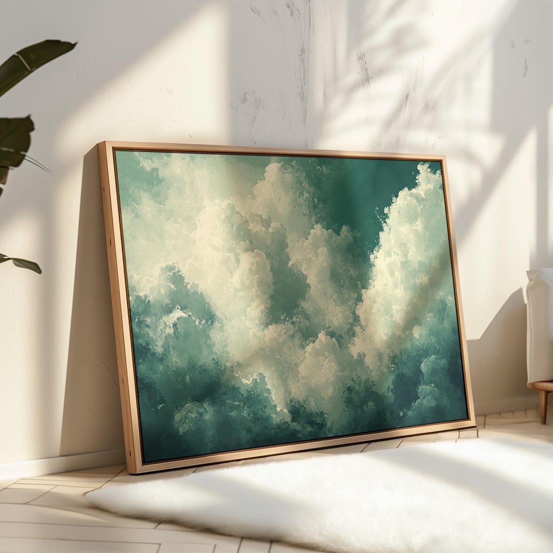 Dreamy Cloudscape Wall Art Atmospheric Sky Painting Ethereal Cloud Print Soft Nature Decor Tranquil Sky Abstract Artwork