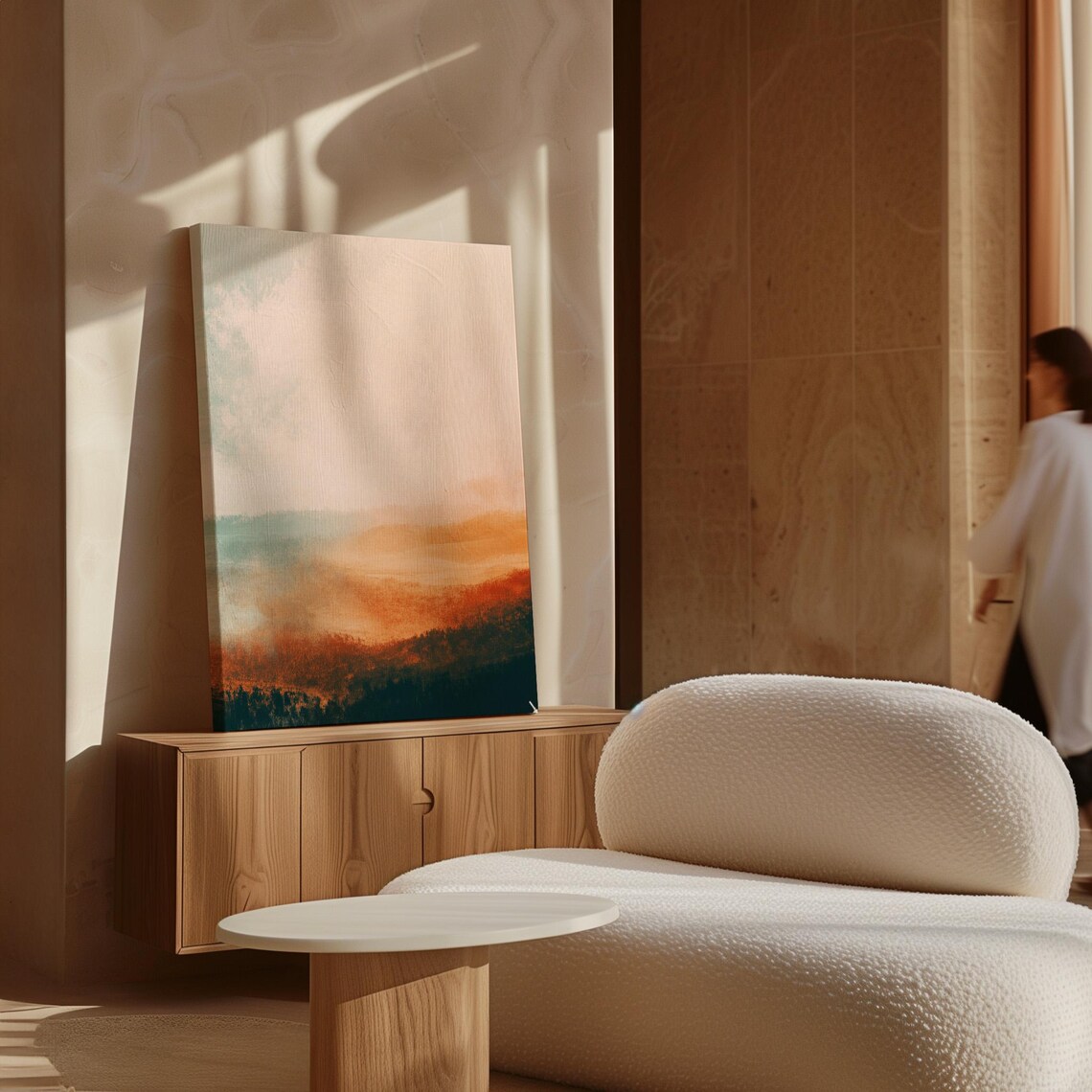 Tranquil Abstract Landscape, Textured Brushwork - Image 4