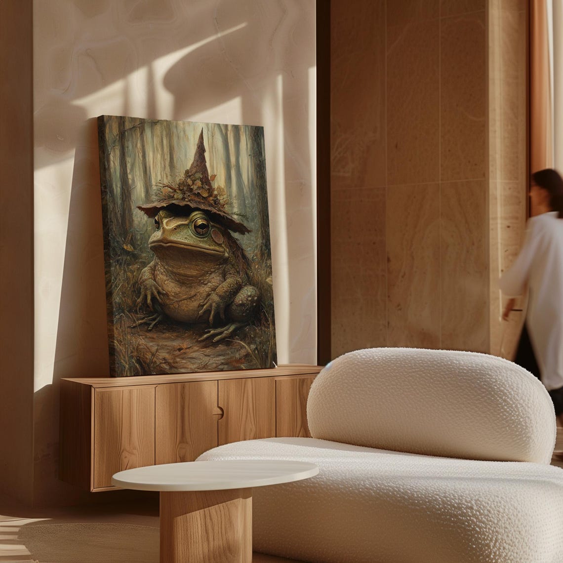 Enchanted Toad in Leafy Witch Hat Misty Forest Fantasy Portrait Poster - Image 5