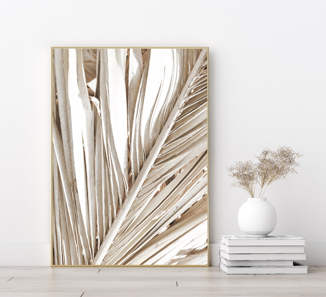 Palm Leaf Botanical Art Print, Tropical Wall Art