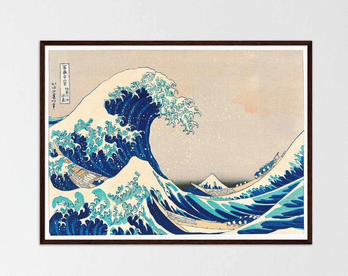 The Great Wave at Kanagawa, Vintage Japan Poster