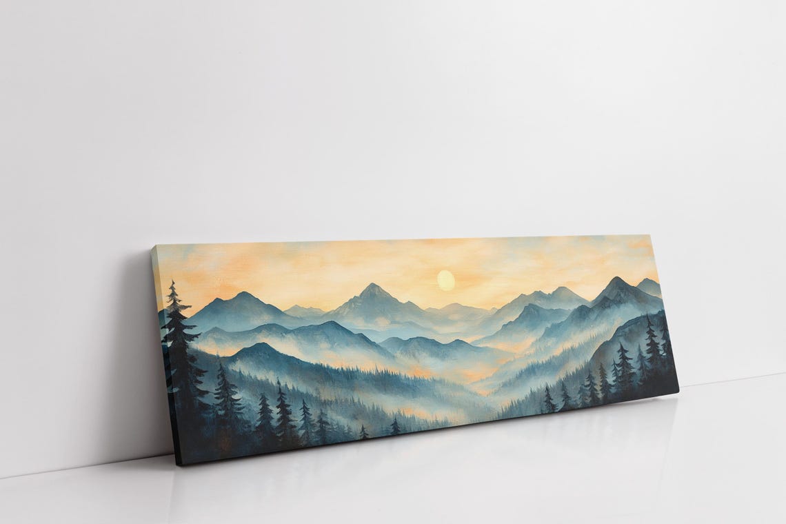 Peaceful Mountain Sunrise Misty Valley Pine Forest Serene Poster - Image 7