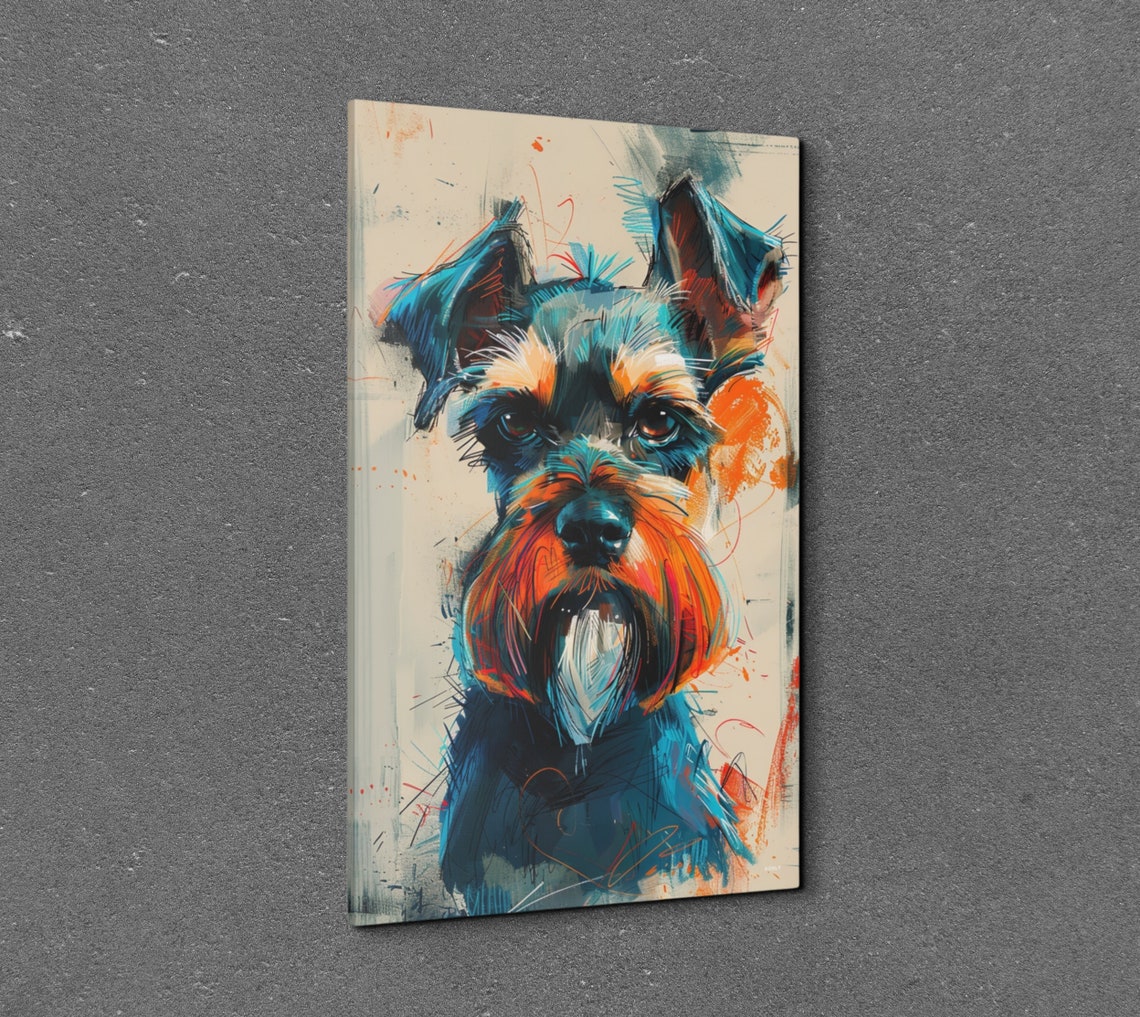 Miniature Schnauzer Dog Portrait Colorful Pop Art Painting Poster - Image 6
