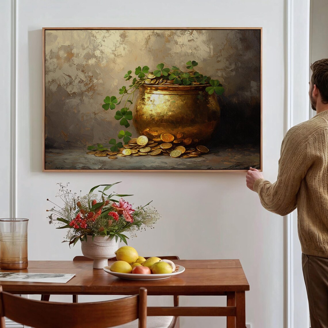 Golden Pot Of Gold And Shamrocks Art Print - Image 6