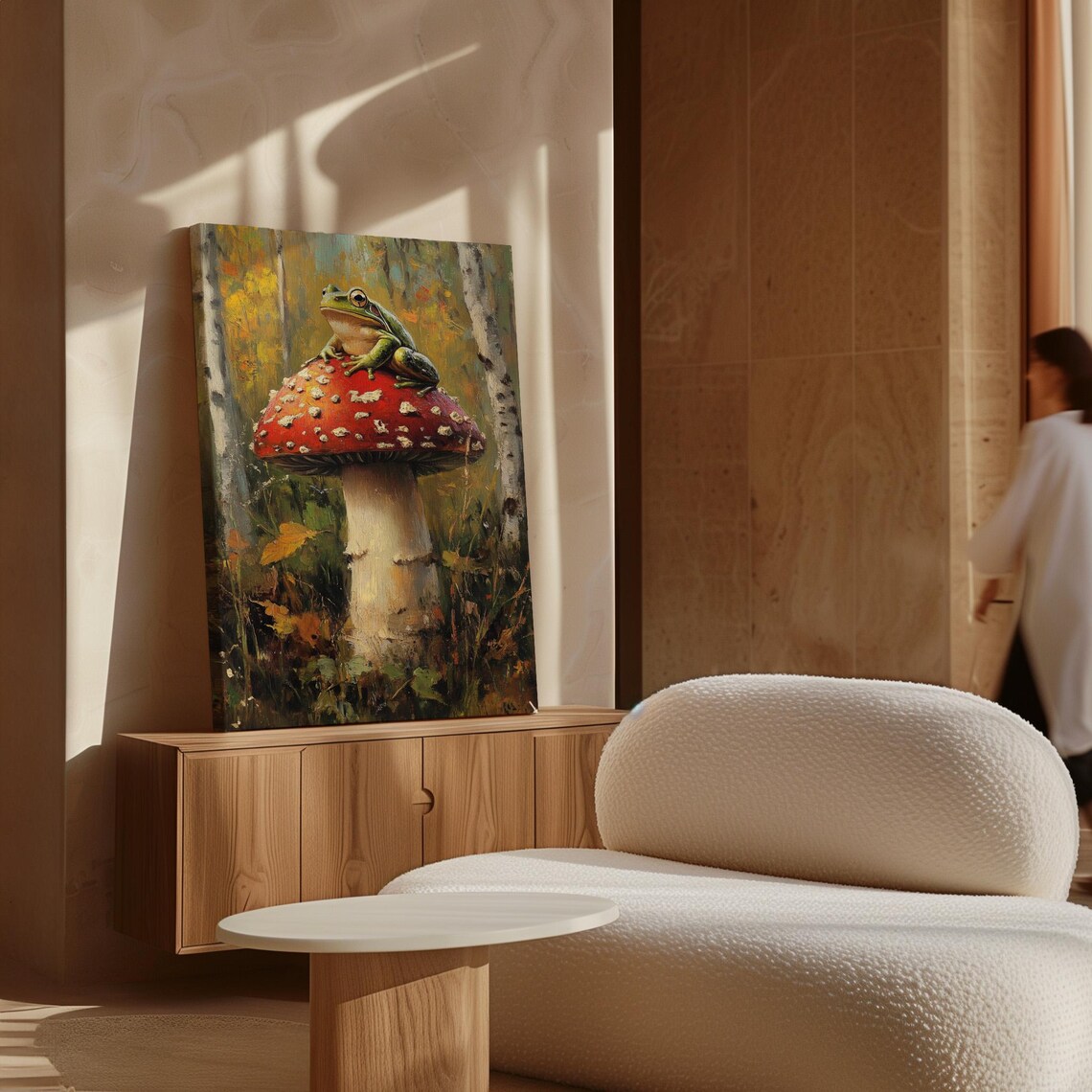 Whimsical Frog On Mushroom Autumn Forest Art Print - Image 5