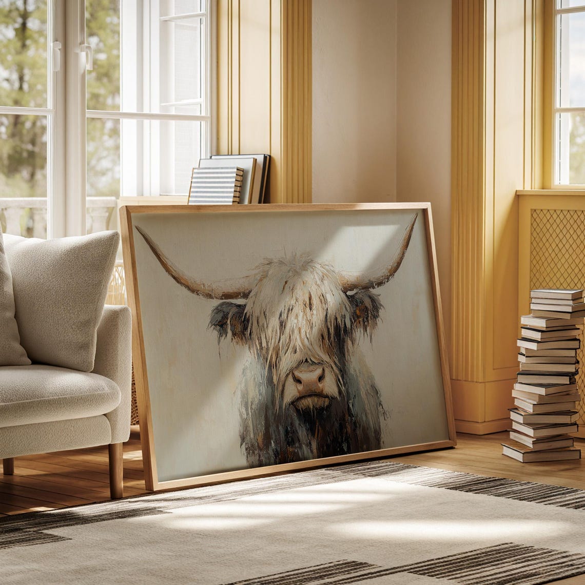 Highland Cow Living Room Wall Art Print - Image 5