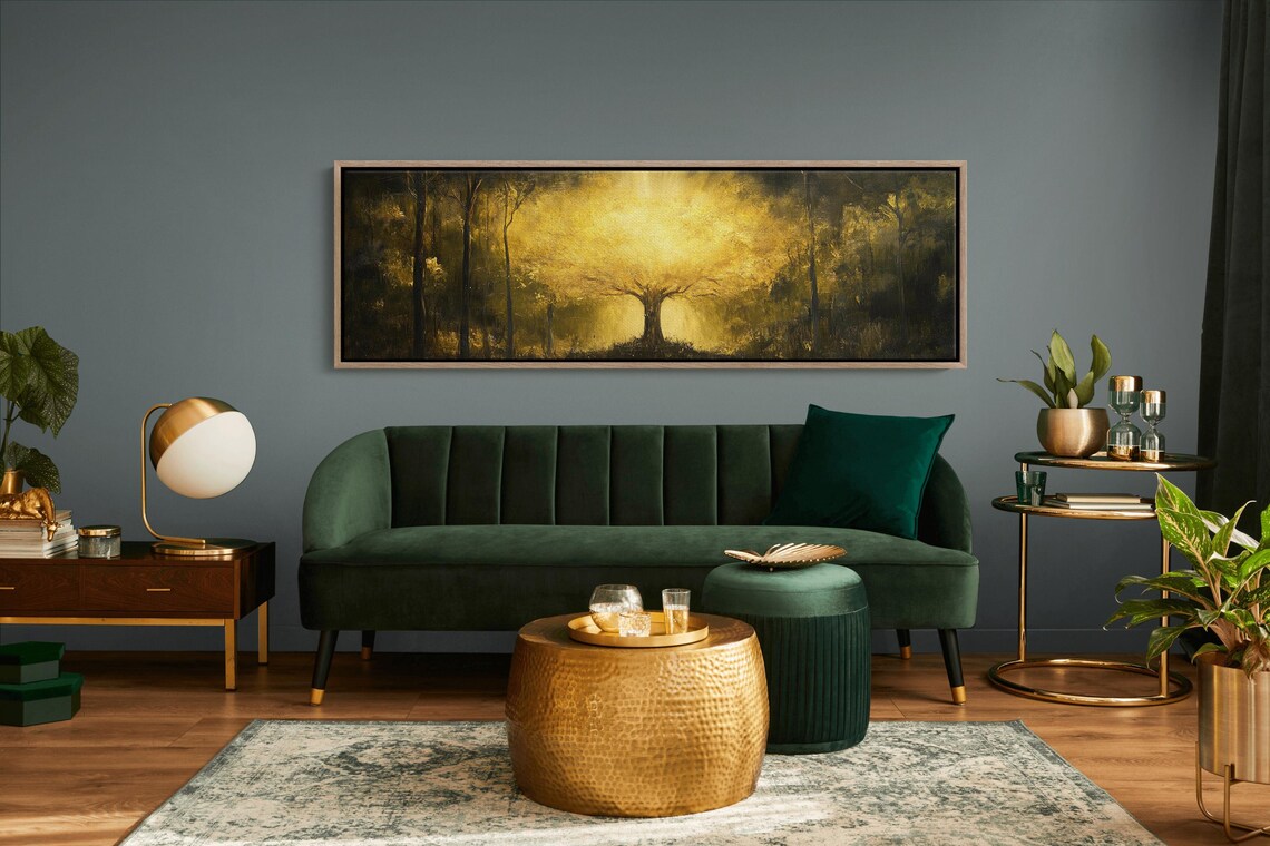 Golden Tree Of Light, Enchanted Forest Wall Art - Image 5
