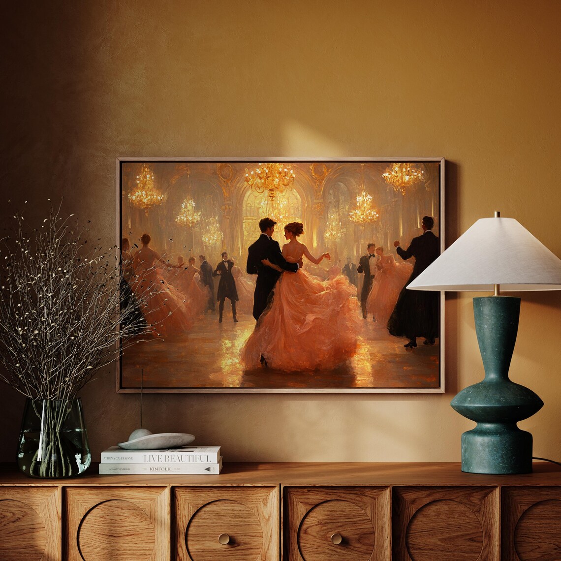 Elegant Ballroom Waltz, Vintage Dance Art Print - Image 3