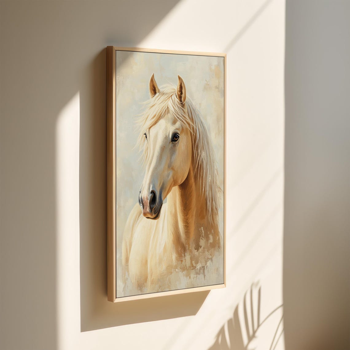 Palomino Horse Head Portrait Soft Vintage Equestrian Wall Poster - Image 2