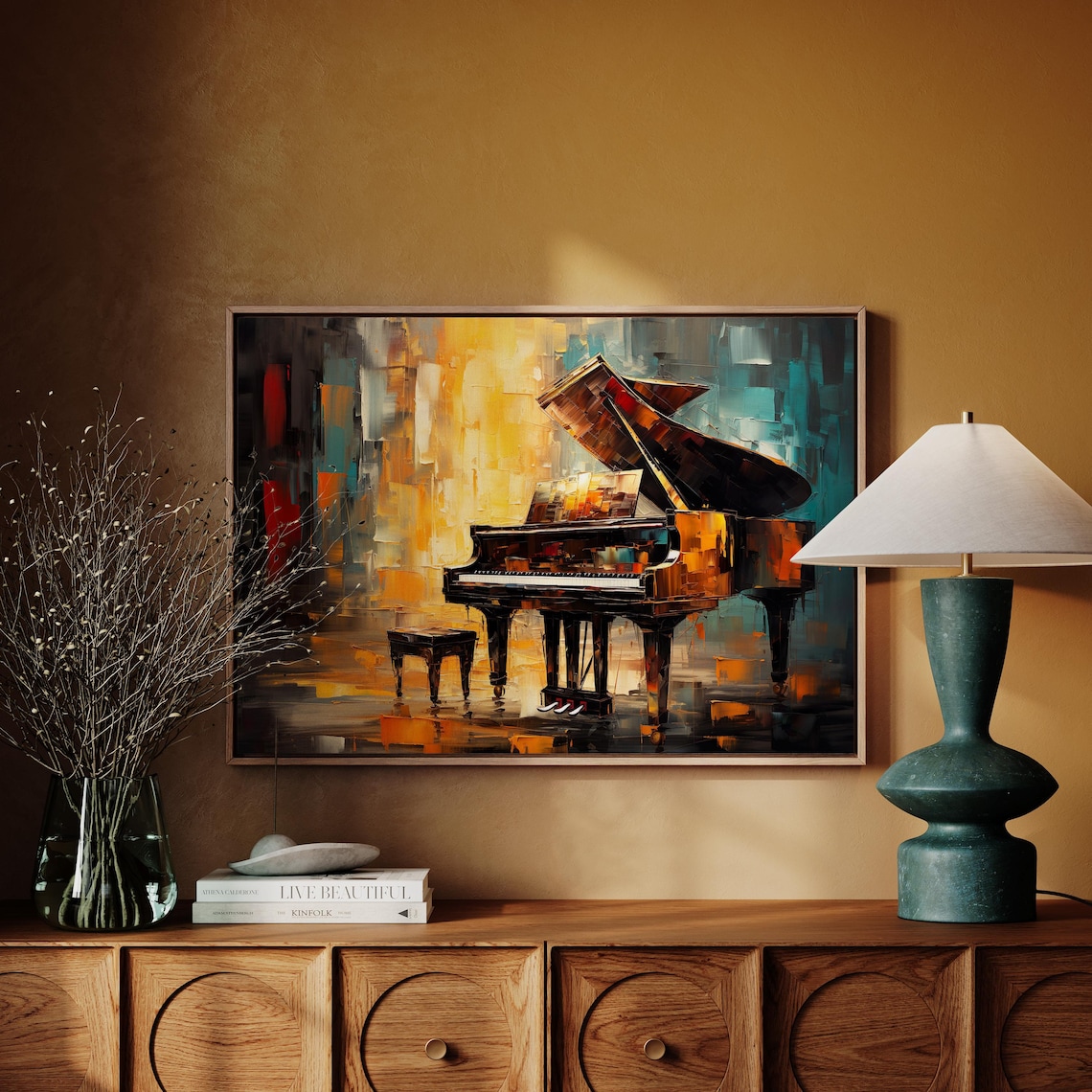 Abstract Piano Art Print, Expressionist Music Decor - Image 3