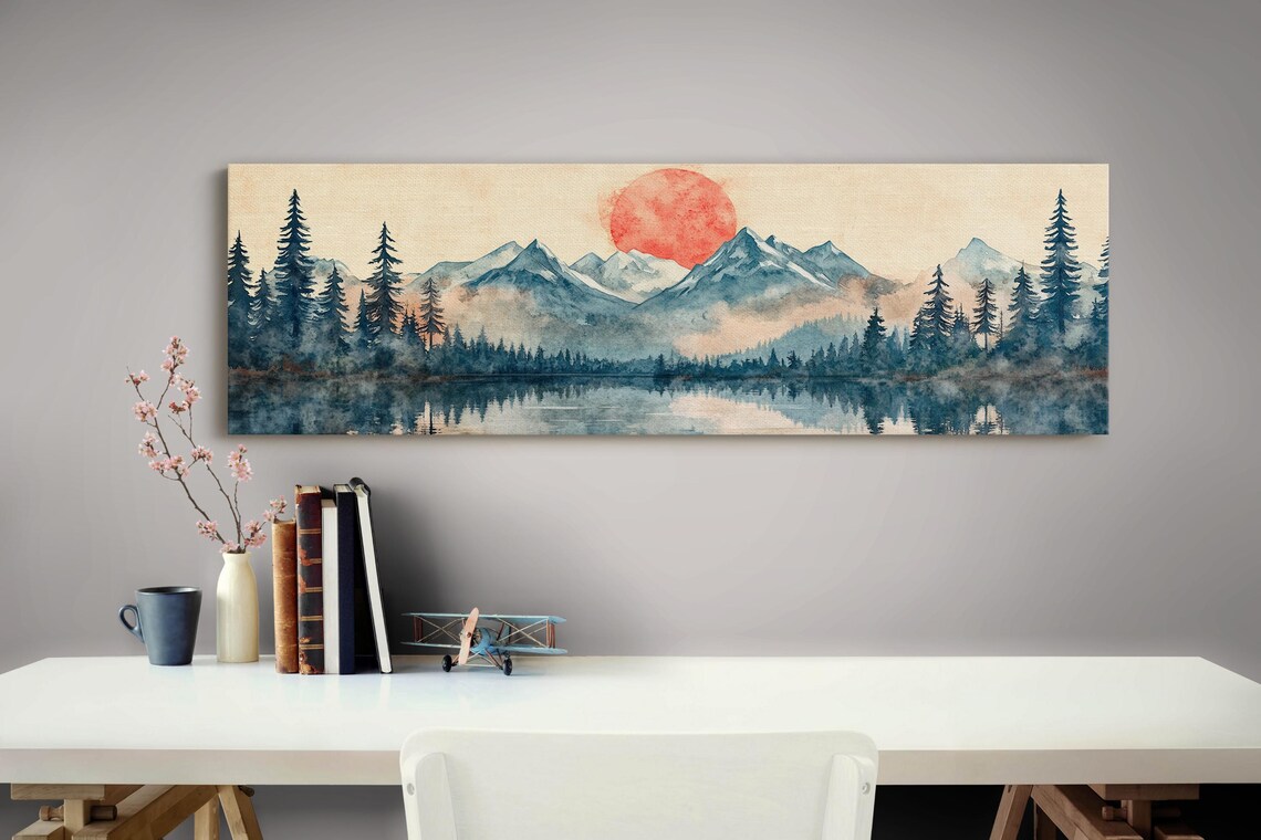 Mount Bear Watercolor Mountain Landscape, Nature Decor - Image 4