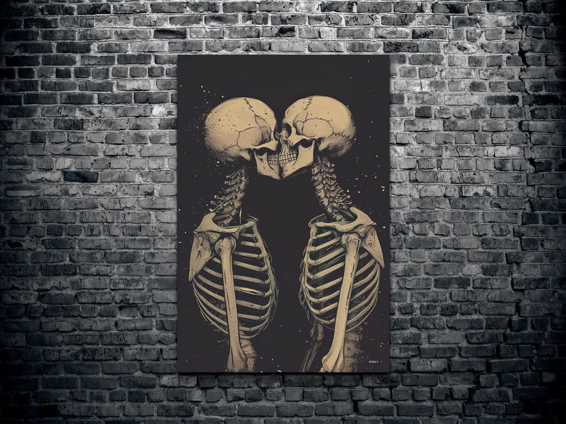 Romantic Skeleton Halloween Art Print - Image 2