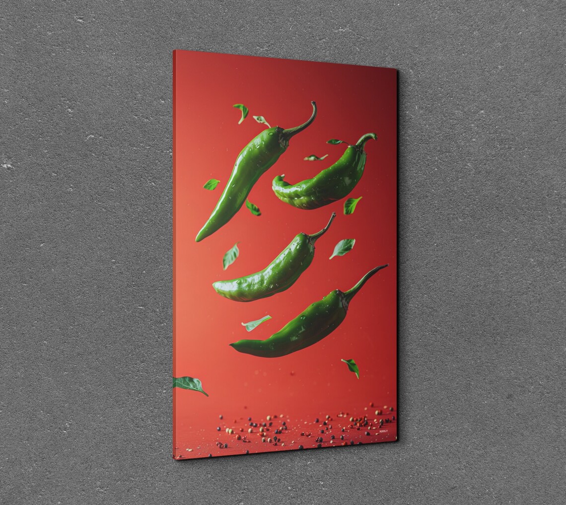 Green Chili Peppers Kitchen Food Art Print - Image 7