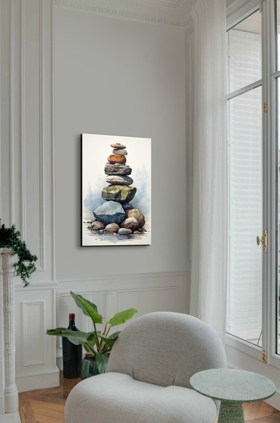 Zen Rock Stacking Spa Artwork, Meditating Art Print - Image 7