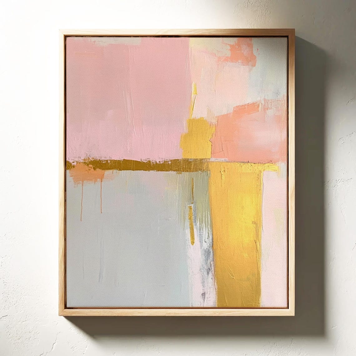 Pink Gold Abstract Minimalist Textured Modern Pastel Art Poster - Image 4