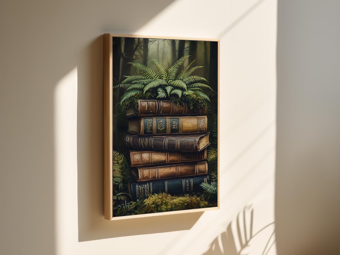 Dark Academia Book Art, Vintage Library Poster - Image 3