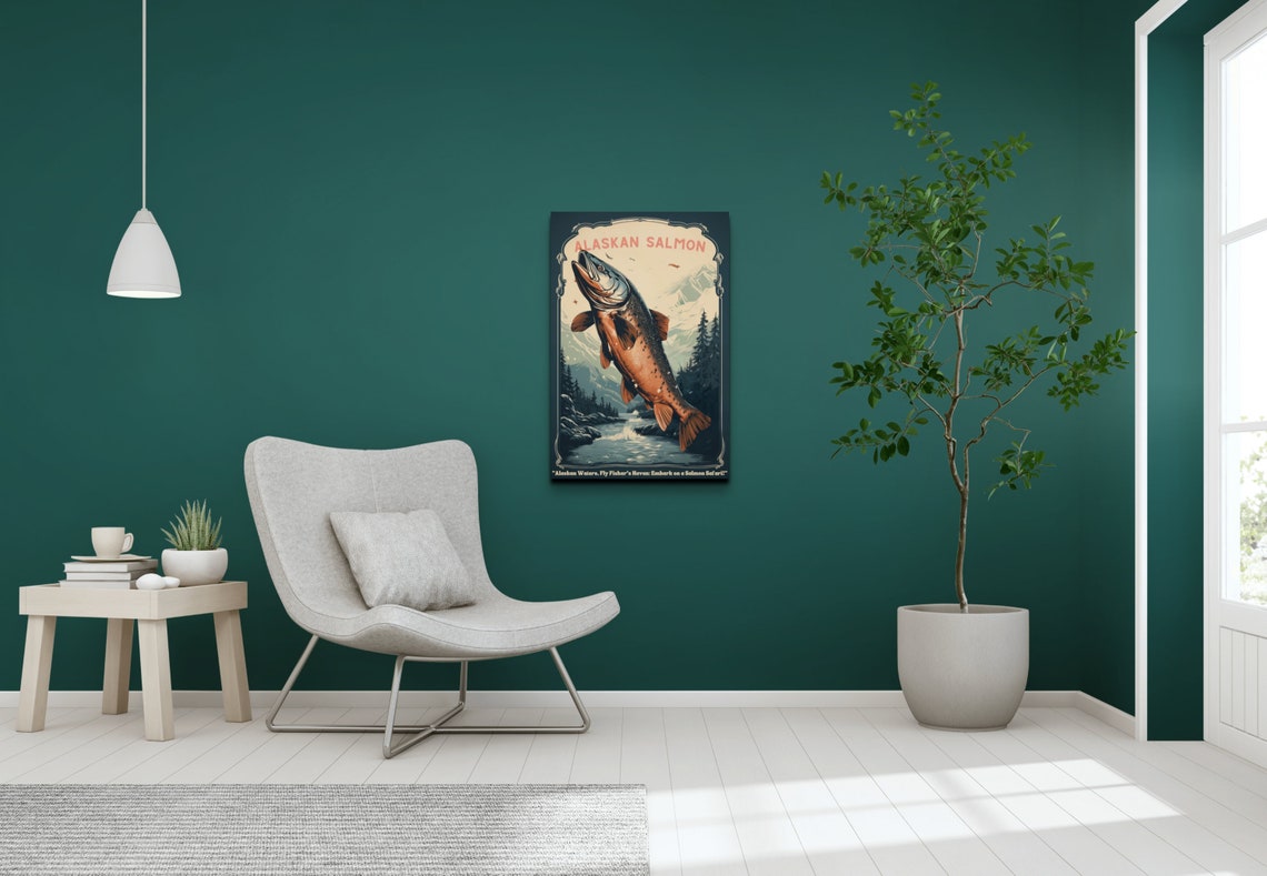 Alaskan Salmon Vintage Wall Art Vintage Fishing Wall Art Fishing Wall Art Fishing Prints Gift For Dad Fishing Gift - Image 7