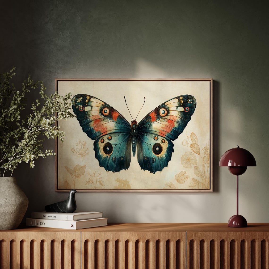 Vibrant Butterfly Wall Art Nature Inspired Decor With Botanical Accents For Elegant Home Interiors - Image 3
