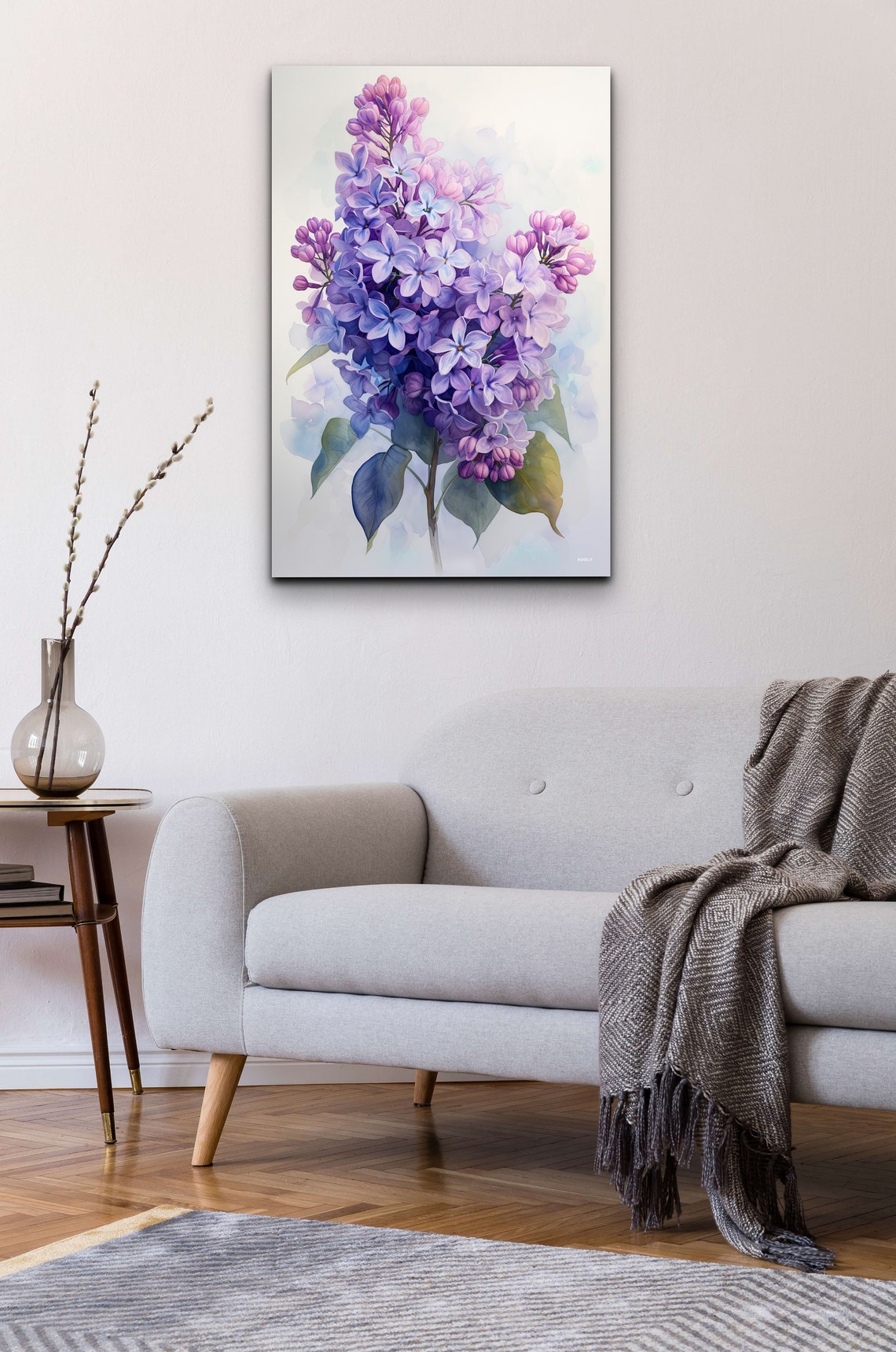 Purple Lilac Cluster Watercolor Bloom Botanical Floral Art Poster - Image 6