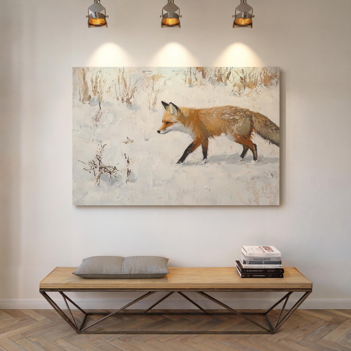 Red Fox In Winter Snow Wildlife Art Print - Image 6