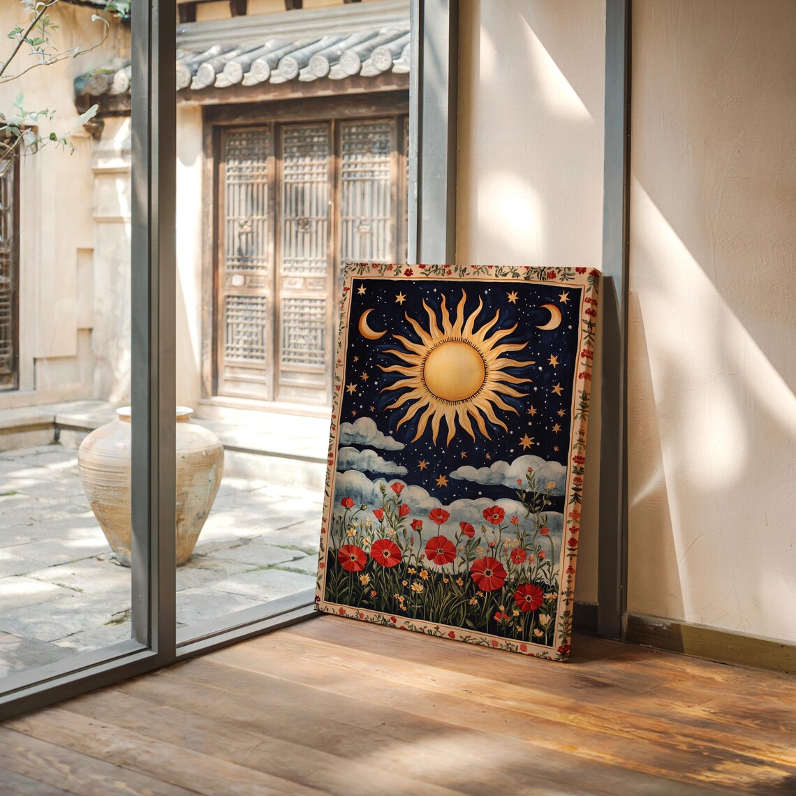 Celestial Sun And Moon, Starry Night Design - Image 7